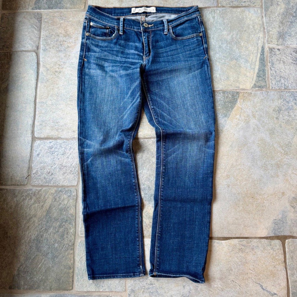 Y2K Abercrombie & Fitch Perfect Stretch Cropped Jeans Women's Size 6 Dark Wash